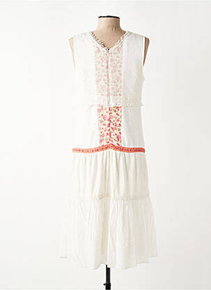 Robe mi-longue sans manche sans manche beige ENJOY femme