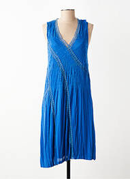 Robe mi-longue sans manche sans manche bleu FRANCK ANNA femme