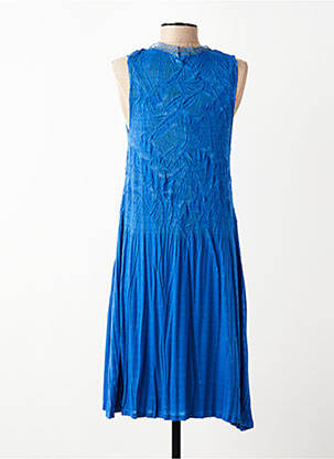 Robe mi-longue sans manche sans manche bleu FRANCK ANNA femme