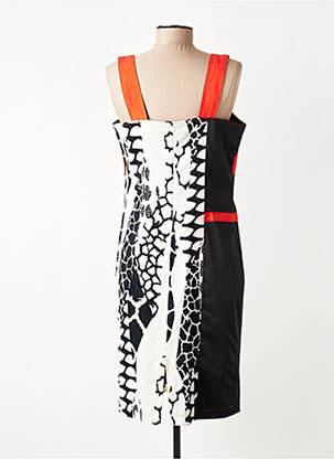 Robe mi-longue imprimé fantaisie fines bretelles noir FILIPINE LAHOYA femme