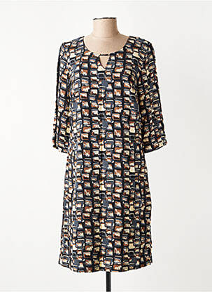 Robe mi-longue manches 3/4 manches 3/4 noir JENSEN femme