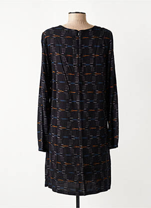 Robe mi-longue coupe fluide manches longues noir SURKANA femme