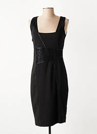 Robe mi-longue sans manche sans manche noir POUSSIERE D'ETOLE femme