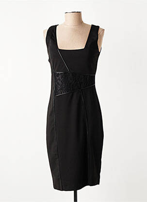 Robe mi-longue sans manche sans manche noir POUSSIERE D'ETOLE femme