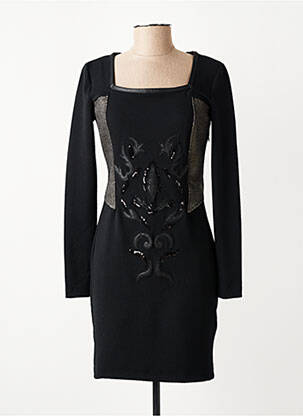 Robe courte manches longues manches longues noir CARLOPIK femme