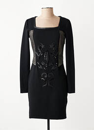 Robe courte manches longues manches longues noir CARLOPIK femme