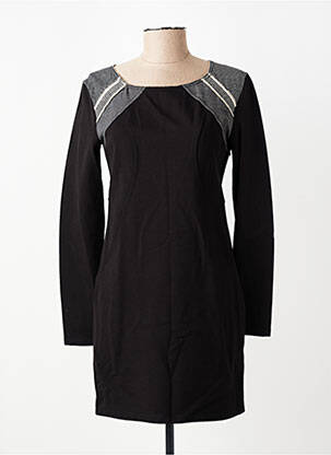 Robe courte manches longues manches longues noir CARLOPIK femme