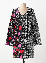 Manteau long coupe droite sans capuche noir FRANCK ANNA femme