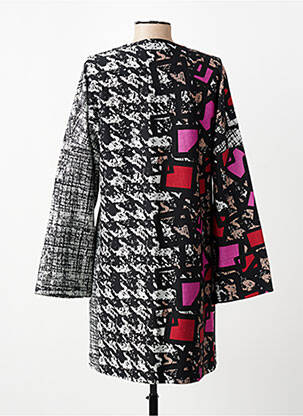 Manteau long coupe droite sans capuche noir FRANCK ANNA femme