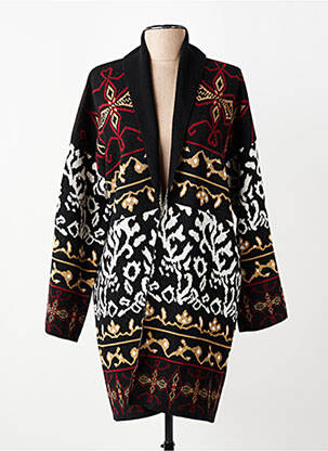 Gilet manches longues col châle noir L'ATELIER D'ANNA femme