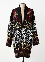 Gilet manches longues col châle noir L'ATELIER D'ANNA femme