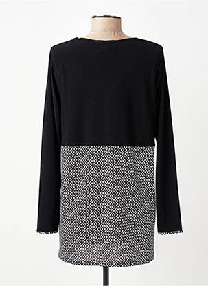 Tunique manches longues tissage crêpe noir DESAIVRE femme