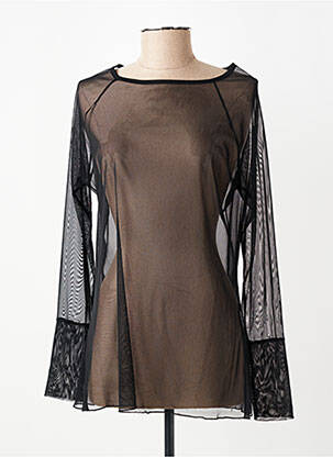 Top coupe cintrée manches longues noir FRANCK ANNA femme