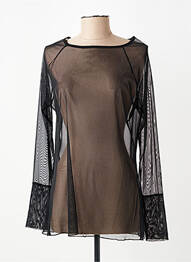 Top coupe cintrée manches longues noir FRANCK ANNA femme