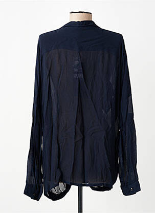 Blouse poignets boutonnés avec fente manches longues bleu IMITZ femme