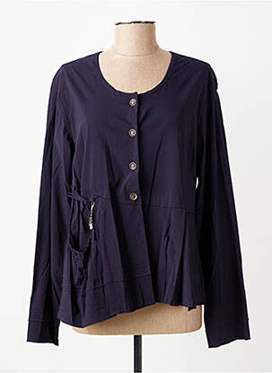 Veste casual col rond violet FRANCK ANNA femme