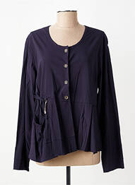 Veste casual col rond violet FRANCK ANNA femme