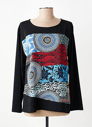 Top tissage crêpe manches longues noir GIADA RUBINO femme