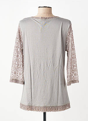 T-shirt manches 3/4 manches 3/4 gris FRANCK ANNA femme