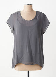 Top tissage crêpe manches courtes gris DIPLODOCUS femme
