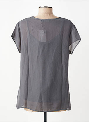 Top coupe fluide manches courtes gris DIPLODOCUS femme