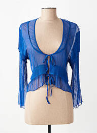Gilet manches longues coupe cintrée bleu FRANCK ANNA femme