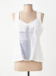 Top stretch fines bretelles blanc FRED SABATIER femme