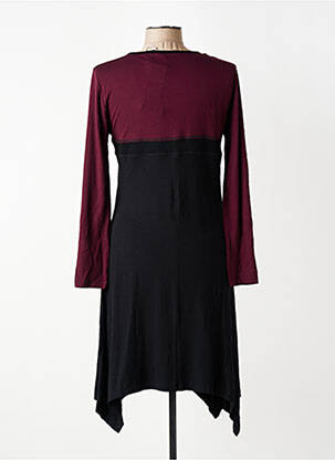 Robe mi-longue manches longues manches longues violet MALOKA femme