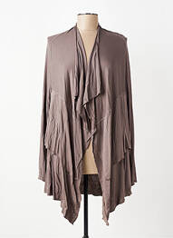 Gilet manches longues stretch marron POUSSIERE D'ETOLE femme