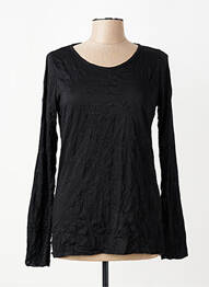 Pull coupe cintrée manches longues noir FRANCK ANNA femme