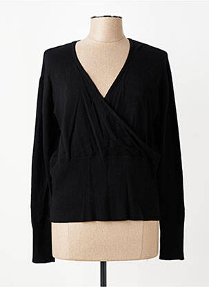 Pull col v manches longues noir CLAUDE DE SAIVRE femme