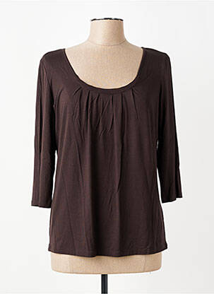 T-shirt manches 3/4 manches 3/4 marron CLAUDIA GIL femme