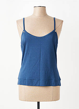 Top stretch fines bretelles bleu FILIPINE LAHOYA femme