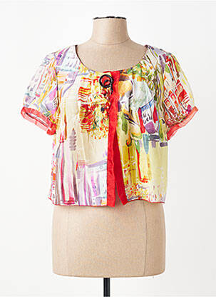 Veste chic fermeture boutonnée sur le devant rouge QUATTRO femme
