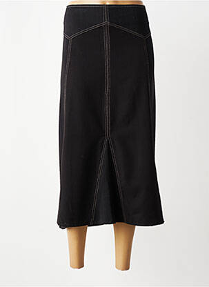 Jupe longue tissage crêpe noir QUATTRO femme