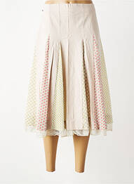 Jupe mi-longue taille à pinces beige ENJOY femme