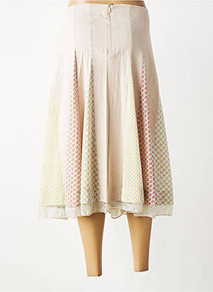 Jupe mi-longue taille à pinces beige ENJOY femme