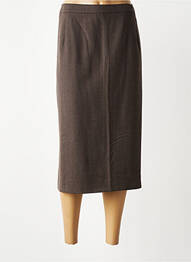 Jupe mi-longue taille à pinces marron GELCO femme
