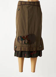Jupe mi-longue stretch marron ENJOY femme