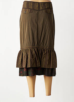 Jupe mi-longue stretch marron ENJOY femme