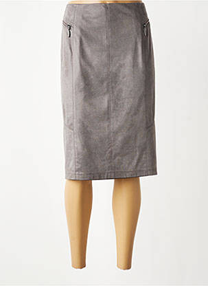 Jupe mi-longue coupe droite gris GELCO femme