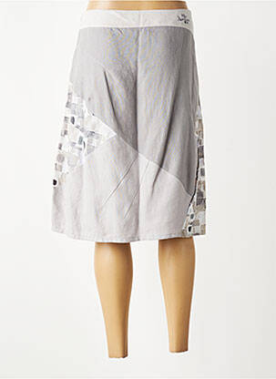 Jupe mi-longue coupe évasée gris MISS AVENTURES femme