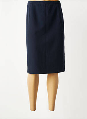 Jupe mi-longue taille à pinces bleu PAUPORTÉ femme