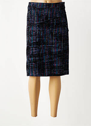 Jupe mi-longue taille à pinces noir CLAUDE DE SAIVRE femme