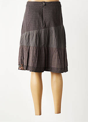Jupe mi-longue stretch marron JAC JAC femme