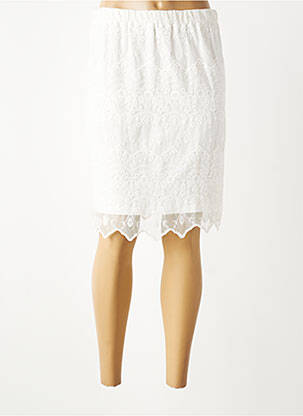 Jupe mi-longue stretch blanc FRED SABATIER femme