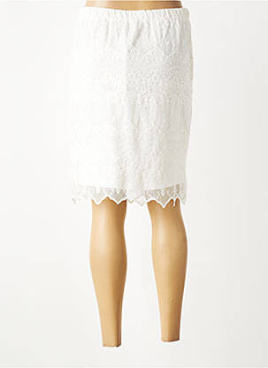 Jupe mi-longue stretch blanc FRED SABATIER femme