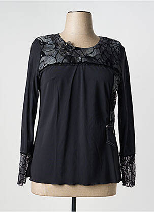 Top stretch manches longues noir QUATTRO femme