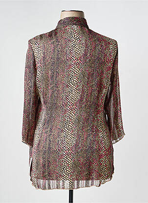 Chemisier tissage crêpe manches 3/4 rose CLAUDE DE SAIVRE femme