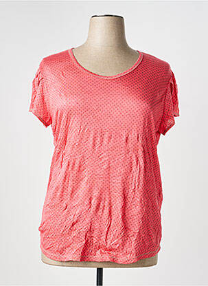 Top tissage crêpe manches courtes rose CLAUDE DE SAIVRE femme